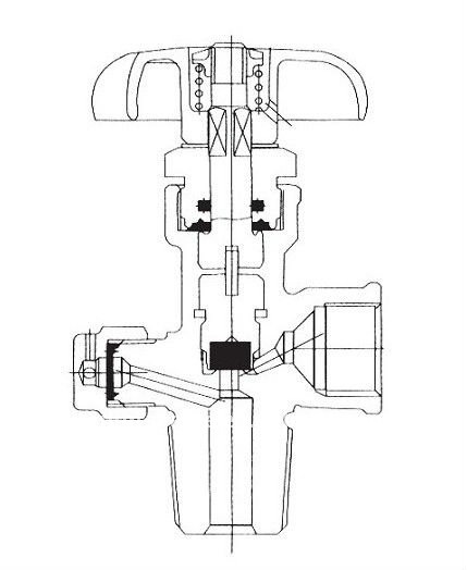 Válvula de cilindro de oxigênio O2 de latão tipo flapper QF-6